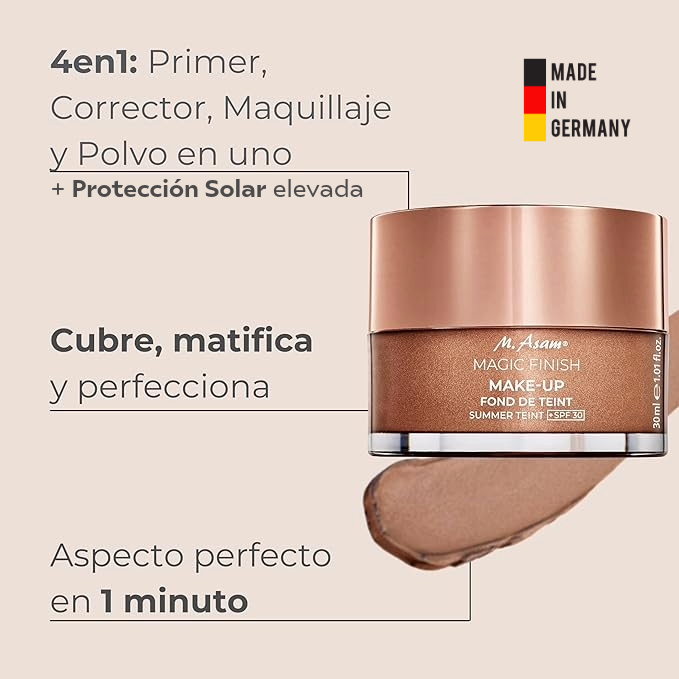 Base de Maquillaje Summer Teint, SPF 30, Magic Finish. Se adapta a tu tono de piel